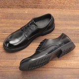 Riolio  Genuine Leather Men Derby Shoes Ultralight Comfortable fashion Men Casual shoes Black Men Leather Shoes