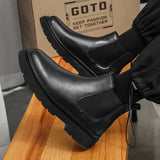 Riolio Boots Men Shoes Casual Shoes Classics Ankle Boots High Slip on Office Ventilate Versatile Motorcycle