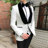 Riolio  Royal Blue Men Suits Slim Fit 3 Piece Double Breasted Suit Men Wedding Prom Party Business(Blazer+Vest+Pants)  Suits for Men