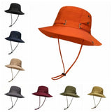 Riolio  Wide Brim Large Brim Fisherman Hat UV Protection Sunscreen Summer Panama Hat Breathable Fashion Fishing Hat Hawaii