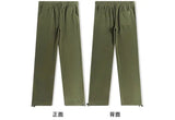 Riolio Double-sided Fleece! Retro Military Green Straight-leg Pants Women Loose Thickened Warm Drawstring Casual Wide-leg Pants Men