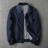 Riolio Japanese Sle Simple Flip-Collar Jaet Men's New 2025 American Retro Casual Outerwear Loose Fit Zipper Decoration Windproof