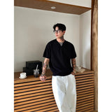 Riolio Summer New Loose Men's ort Sve T-irt V-Ne f Sve Simple Sle Korean Faion Casual Top Youth ular Basic Fit