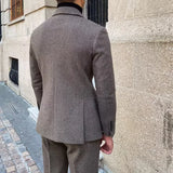 Riolio  New Vintage Men's Suit 2 Pieces Business Formal Casual Double Breasted Slim Fit Suits Party Wedding Dress Costume Male Suit