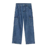 Riolio  Men Baggy Oversize Cargo Jeans Male Wide Streetwear Hip Hop Pants Harajuku Fashion Straight Leg Black Blue Loose Denim Pants