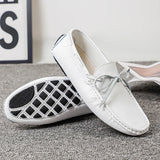 Riolio  Spring Luxury Brand Loafers Soft Sole White Casual Shoes Designer Soft Leather Versatile Fashion Business Driving Leather Shoes