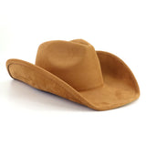 Riolio  Western Big Roll Brim Cowboy Hat Top Cap for Men Women Pink Cowgirl Hat Felt Fedora Hats Outdoor Riding Sun Hat