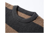 Riolio  Autumn Men's O-Neck Striped Sweater Casual Men Warm Cashmere Knitted Pullover Men Classic Loose Knitwear Sweaters Clothing