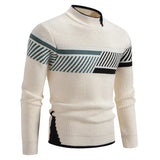 Riolio High Quality Men's New Autumn and Winter Casual Warm Color Block Sweater Knit Tops Man Clothes