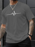 Riolio  Creative Graphic Printed T Shirts Summer Loose Casual Sports Men's Round Neck Clothes Fashion Simple Cotton Short Sleeved Tops