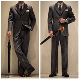 Riolio  Retro Herringbone Men's Blazer Suits Autumn Winter Single-breasted 3-piece Set Jacket vest Pant Thick style Formal Tuxedo Coats