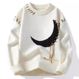 Riolio Trendy Men's Loose-Fit Knitted Sweater Casual Thickened Warm Round Neck Autumn/Winter Perfect For High School Students