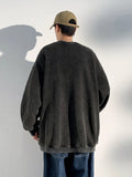 Riolio 360G Heavy Cotton Oversized Sweatshirts Men/Women Korean Fashion Couples Crew-Neck Vintage Washed Y2K Hoodie Loose Pullover Tops