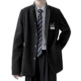Riolio  Mens Japanese College Student Uniform Jacket New Spring College Style Trend School Uniform Stand Collar Suit Jacket Unisex