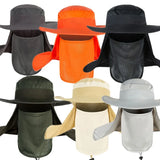 Riolio  Fishing Flap Caps Men Sun Protection Summer Quick-drying Bucket Hat Outdoor Face Wide Brim Women Bucket Hat For Fishing Climbing