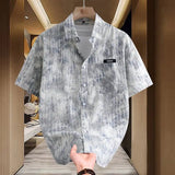 Riolio  Summer New Tie-dye Short-sleeved Shirt for Men's Fashionable Casual Printed Fashion Top