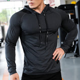 Riolio Mens Fitness Tracksuit Running Sport Hoodie Gym Joggers Hooded Workout Athletic Clothing Muscle Training Sweatshirt Tops