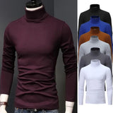 Riolio Man Thermal Turtleneck Casual Sleepwear Shirt S-2XL Sleeve Long Slim Coat 5colors Basic Sweater Bottom Winter