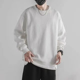 Riolio  Patchwork Pullovers Korean Simplicity Handsome Loose Street Casual Fashion T-Shirts Women's Clothing Casual Round Neck Solid