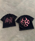 Riolio Harajuku Pink Stars Graphic T Shirts for Women Y2k Tops Streetwear Oversized T Shirt Gothic All Cotton Pro Choice Goth Clothes