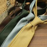 Riolio  2pcs Neck Tie Set Classic Solid Brown Green Neckties Casual Business Retro Ties Brooches Wedding Party Suit Accessories Cravat