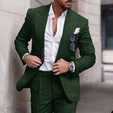 Riolio Linen Suits For Men Wedding 2 Piece Set Single-Breasted Luxury Notched Lapel Top+pants  Trajes Elegante Para Hombre