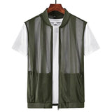 Riolio  Summer Men's Mesh Breathable Vests Outdoor Mens Lightweight Sports Zipper Waistcoats Men Quick Dry Fishing Sleeveless Jacket 5XL