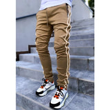 Riolio Spring And Autumn Cargo Pants Men's Fashion Brand Elastic Multi-bag Reflective Straight Leg Sports Fitness Casual Pants