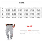 Riolio  Men's Striped Side Cargo Joggers Loose Fit Drawstring Casual Sports Pants With Multi Pockets