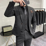 Riolio  S-7XL Blazer Vest Pants High-end Brand Plaid Retro Business Suit Groom Wedding Party Slim Suit Fashion British Style Performance