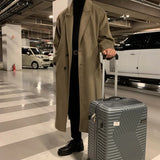 Riolio  Winter Korean Style Men's Mid-length Coats Germanism Vintage Loose Light Luxury Overcoat Casual Long Sleeve Jackets M-3XL