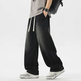 Riolio  Men's Jeans American Loose Wide-leg Loose Straight Casual Trousers Street Hip-hop Baggy Jeans Black Grey  Blue Streetwear Men