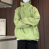 Riolio Spring Autumn Casual Jacket Men/Women Zipper Design High Quality Unisex Outdoor Waterproof Hooded Windbreaker Coats 5Colors