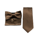 Riolio  Business Men Tie Set With Bowtie Pocket Square Cufflinks Necktie Suit Set Paisley Dot Floral Style New Fashion Classic Bow Tie