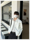 Riolio American Street High-end Coat Trendy Leather Jacket Korean Elegant 2025 Spring Men's New PU Lapel Slim Loose Jacket Aesthetic