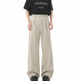Riolio  Brown Suit Pants Men Fashion Society Mens Dress Pants Korean Loose Wide Leg Pants Mens Office Formal Trousers Plus Size 4XL