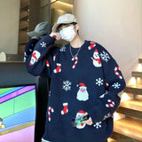 Riolio Oversize Ugly Christmas Sweater Korean Santa Claus Knitwear Sweater Male Loose  Winter Versatile Couple Pullovers Man Clothes