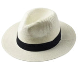 Riolio  New Panama straw hat foldable big head circumference straw z  top  sun protection visor  men's hat