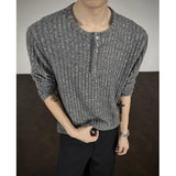 Riolio  Autumn Long Sleeved T-shirt Men Fashion Beige Round Neck T-shirt Men Streetwear Korean Loose Casual T Shirt Mens Top M-3XL