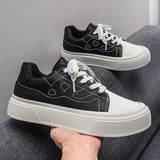 Riolio  New plus size student sports shoes versatile thick sole height increasing white shoes men's casual board shoes