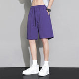 Riolio  Men's Ice Silk Quick-Dry Breathable Mid-Length Sports Stretch Beach Shorts Summer New Style Casual Outdoor Comfort Wear