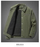 Riolio Winter Jackets for Men Fleece Thicken Warm Corduroy Jackets Male Outwear Fashion Single Breasted Coats Thermal Windbreaker Parka