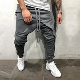 Riolio Men Harem Pants Ankle Tied Hip Hop Double Layer Running Baggy Pants Korean Casual Elastic Waist Trousers Sweatpants Tracksuits