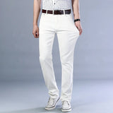 Riolio  White Spring Autumn All-match Business Casual Trousers Male Clothes Jeans Men's Fashion Straight Elastic Cotton Denim Pants