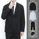 Riolio Casual Leisure Men's Suit Set High School Student Sle Versatile JK Class orm Jaet Straight Cut Casual Long Sve