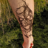 Riolio Ink Skull Temporary Tattoo Sticker Lasts 1-2 Weeks Waterproof and Anti-Friction