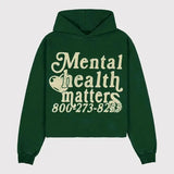 Riolio Mental Health Matters Print Hoodies Women Men Streetwear Oversized Sweatshirt Goth Y2k Top Harajuku Pocket Hoodie Men Clothing