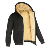 Riolio Winter Lambswool Coats Thicken Warm Jackets Long Sleeve Zipper Hoodies Casual Sports Fleece Black Coat Hooded Men Women Jacket