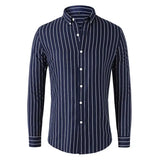 Riolio  Loose Fit Casual Long Sleeve Men's Shirt Business Casual Striped Stand Collar Spring New Arrival T-Shirt Style Male Fashion