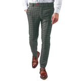 Riolio  Autumn Men's Classic Plaid Suits Pants Wool Trousers Italian-style High-waist Slim Casual Fashion Straight leg Long Pant For Men